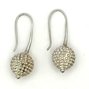 Lagos Caviar Beaded Ball Silver Drop Earrings